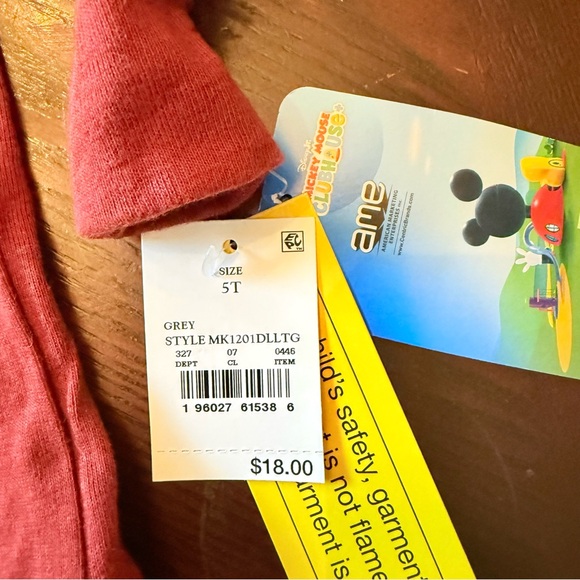 Disney Red Long Sleeve Mickey Mouse Graphic Tee - Picture 2 of 6